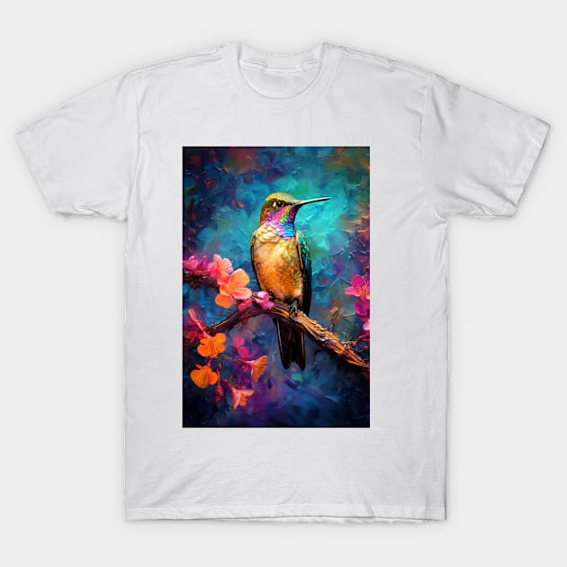 Hummingbird bird painting colors art #Hummingbird T-Shirt by JBJart